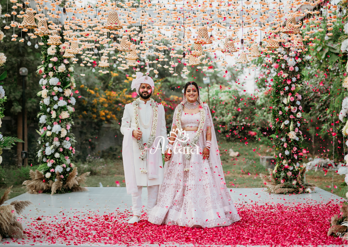 Artwaale — Wedding Couple under Flower Ceiling